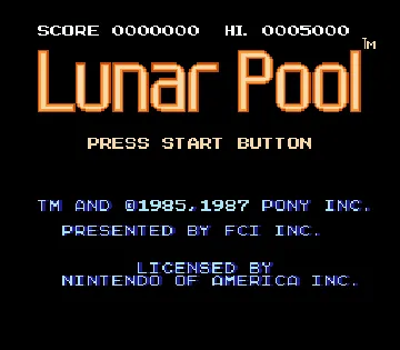 Lunar Pool (Europe) screen shot title